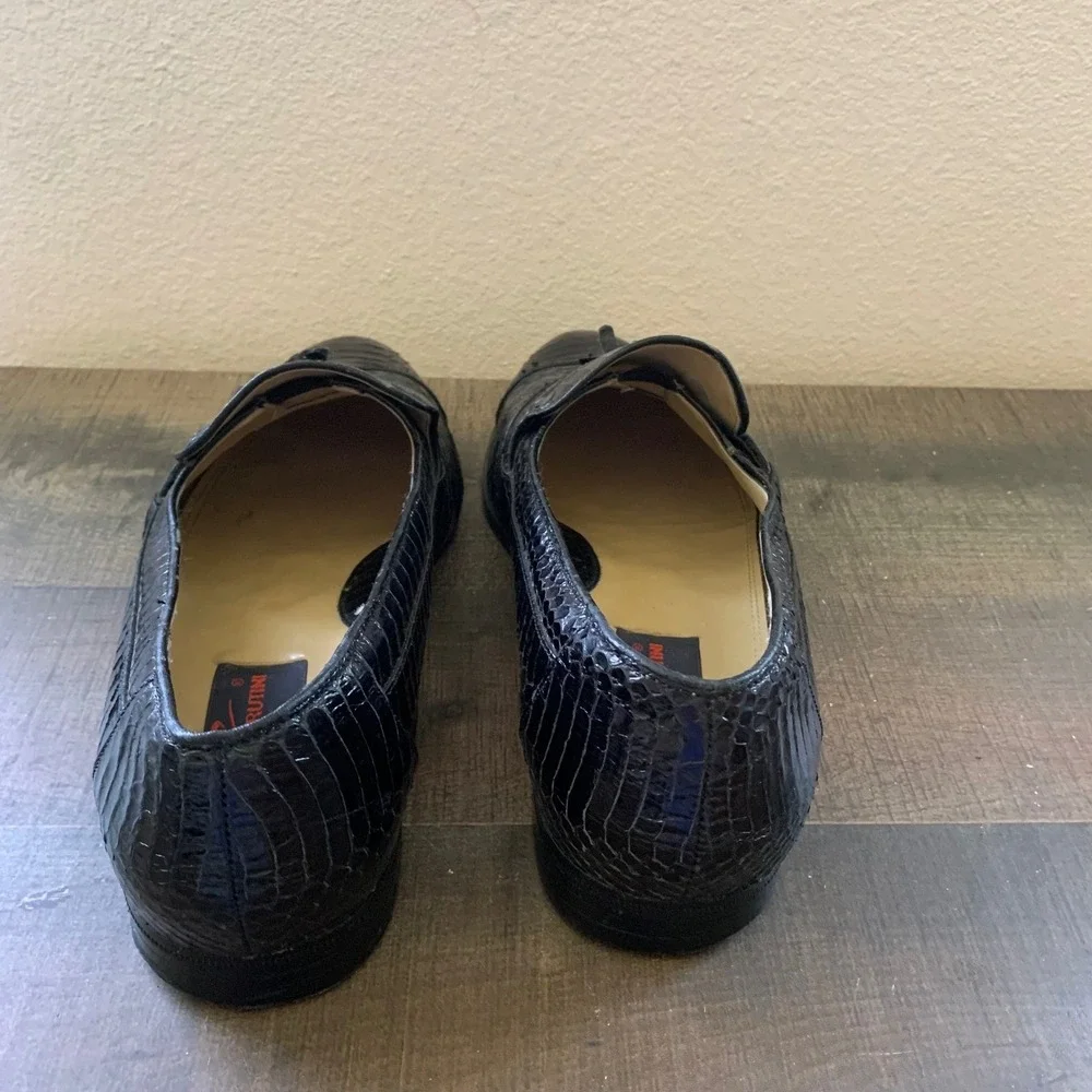Giorgio‎ Brutini Mens 11M Black Genuine Snake Skin Leather Tassel Loafers